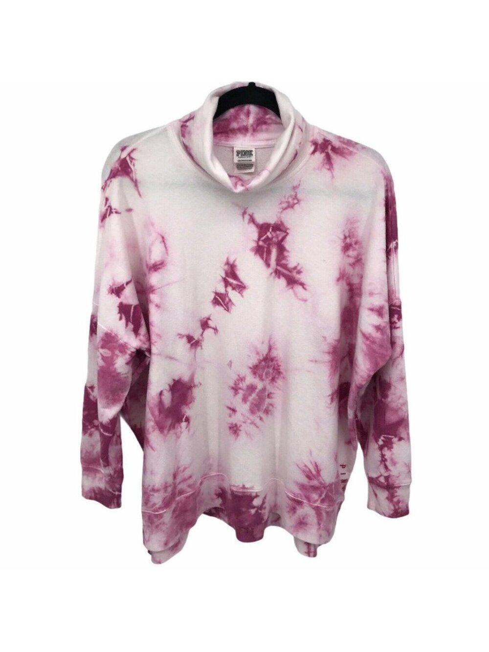 NWT Victorias Secret Pink Tie-Dye Cowl Neck Dolman Sleeve Pullover Sweatshirt XS